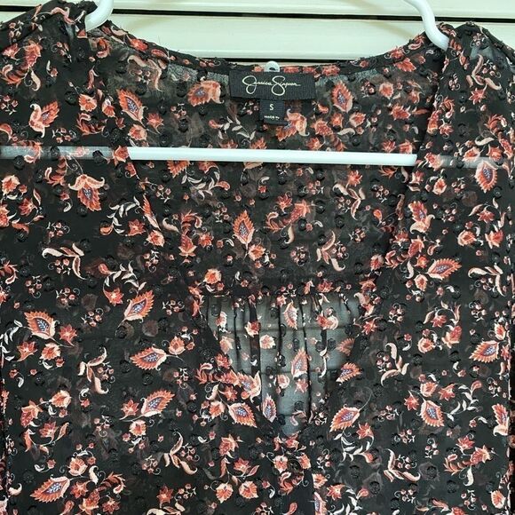 Jessica simpson Swiss dot semi sheer‎ blouse - Picture 3 of 8